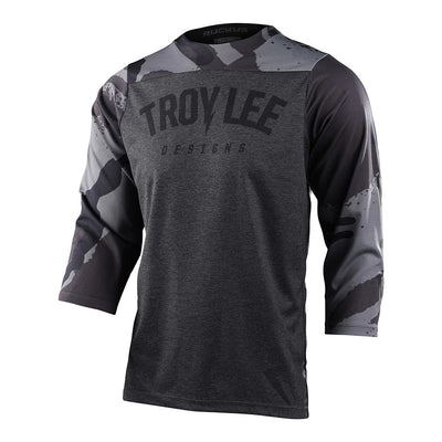 Troy Lee Designs Ruckus 3/4 Jersey, camber camo black heather, full view.