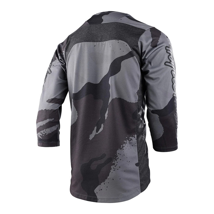 Troy Lee Designs Ruckus 3/4 Jersey, camber camo black heather, back view.