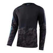 Troy Lee Designs SKYLINE LS Jersey, digi fader black, front view.