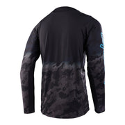 Troy Lee Designs SKYLINE LS Jersey, digi fader black, back view.