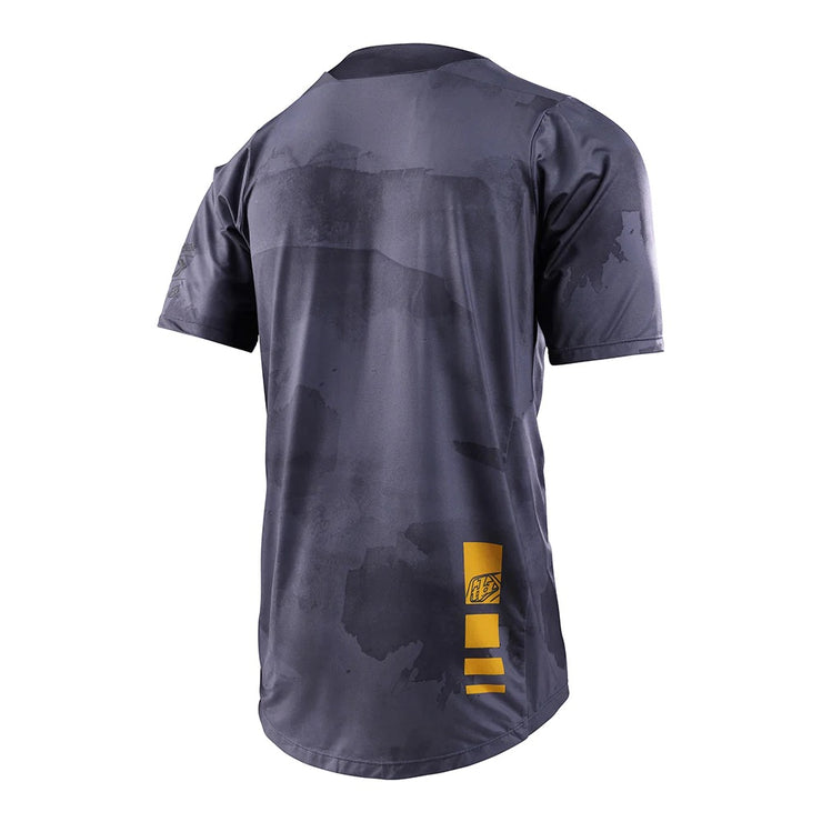 TLD Skyline SS jersey, blocks charcoal, back view.