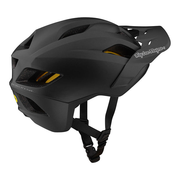 Troy Lee Designs Youth Flowline Helmet, orbit black, profile view.