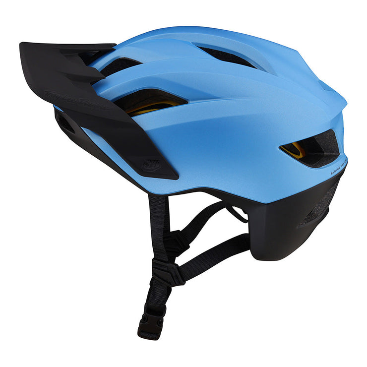Troy Lee Designs Youth Flowline Helmet, oasis blue, profile view.