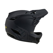 Troy Lee Designs D4 Composite Full-Face Helmet, stealth black, right side view.