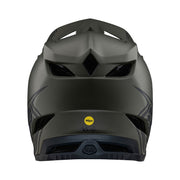 Troy Lee Designs D4 Composite Full-Face Helmet, stealth tarmac, back view.