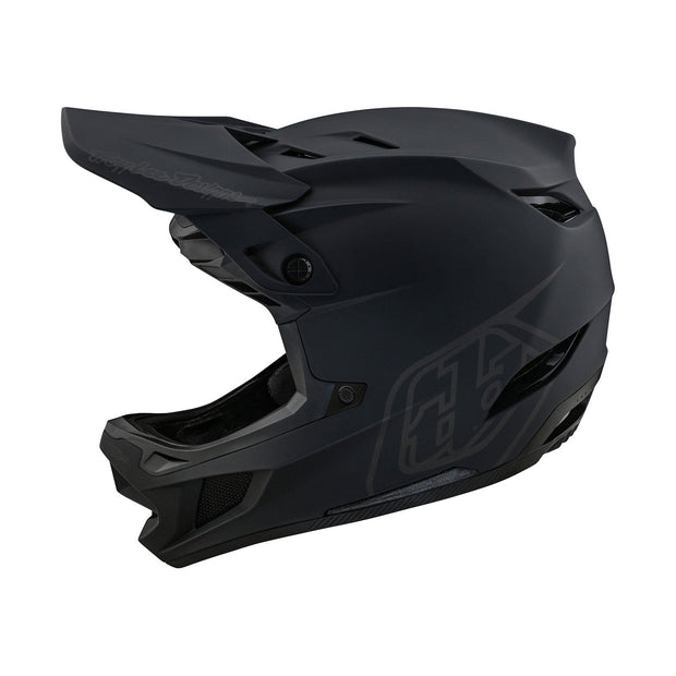Troy Lee Designs D4 Polyacrylite Full-Face Helmet, black, left side view.