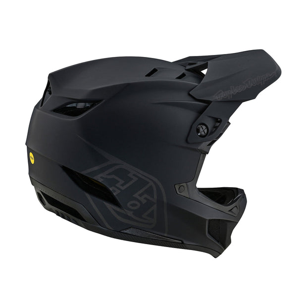 Troy Lee Designs D4 Polyacrylite Full-Face Helmet, black, right side view.
