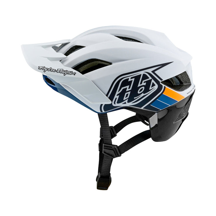 Troy Lee Designs Flowline SE Helmet, light grey/ charcoal, right side view.