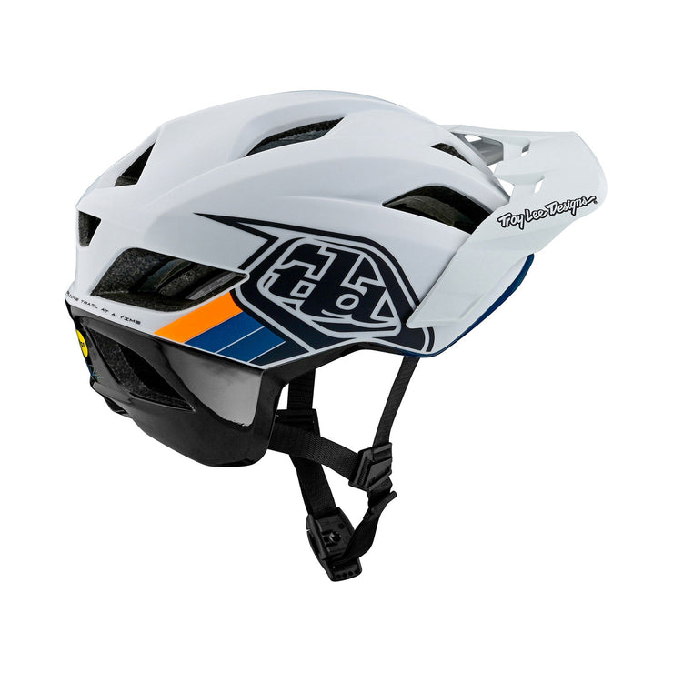 Troy Lee Designs Flowline SE Helmet, light grey/ charcoal, left side view.