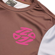Troy Lee Designs Flowline Short Sleeved Jersey Front View Flipped Chocolate