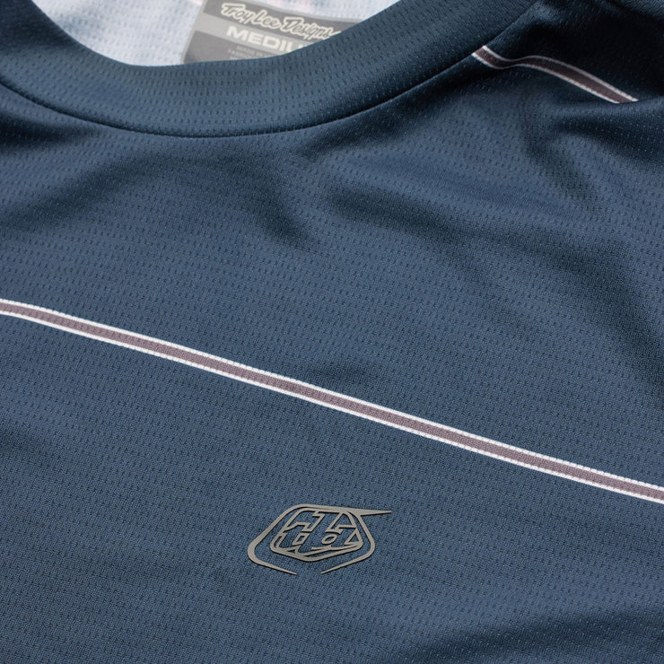 Troy Lee Designs Flowline Short Sleeve Jersey, Revert Midnight, close-up view.