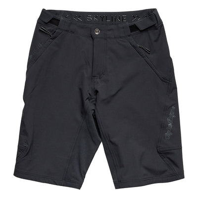 Troy Lee Designs Skyline Short w/Liner in color: mono black, front view.
