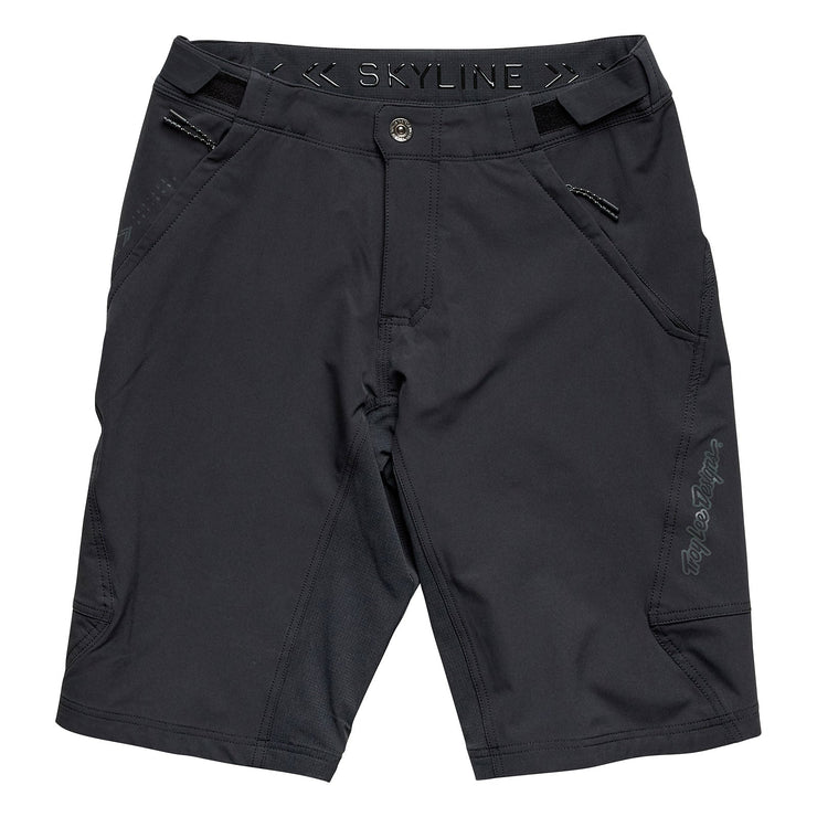 Troy Lee Designs Skyline Short w/Liner in color: mono black, front view.