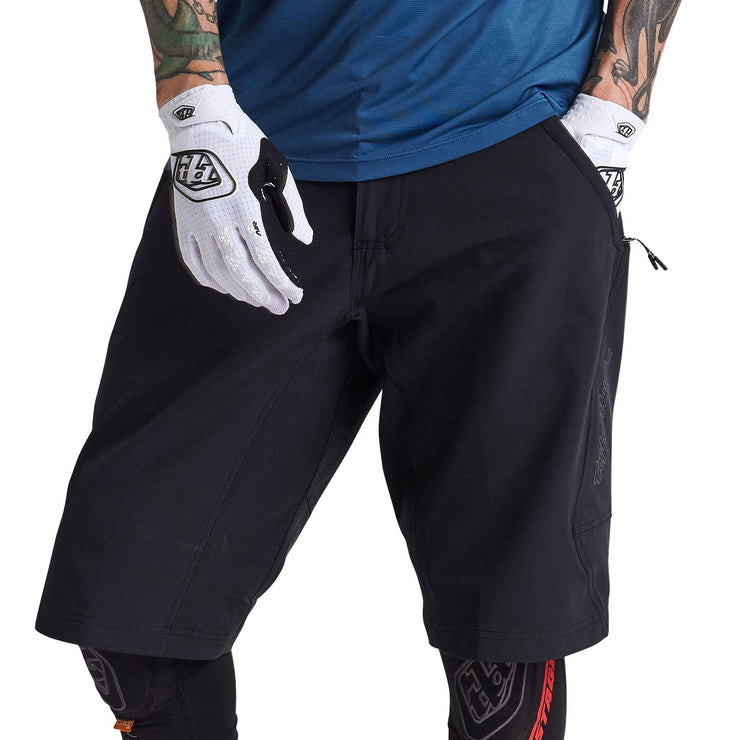 Troy Lee Designs Skyline Short w/Liner in color: mono black, front view on model.