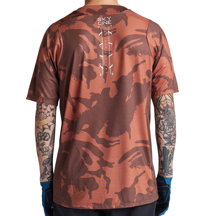 Troy Lee Designs Skyline SS Jersey, shadow camo brick, back view.