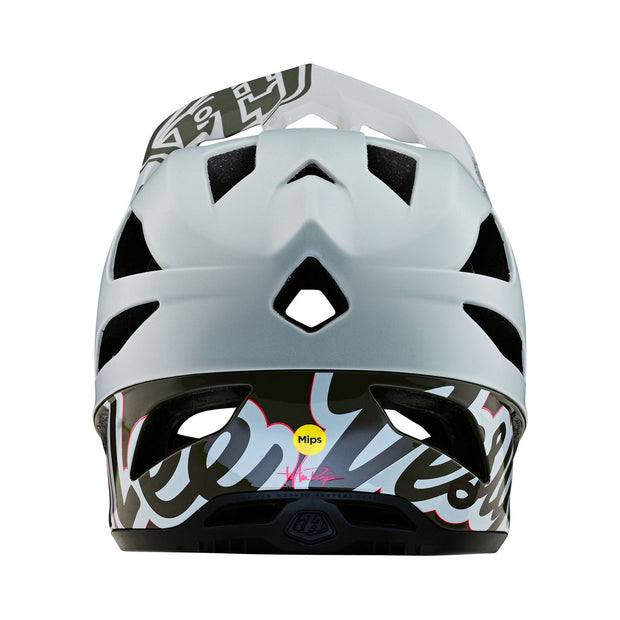 Troy Lee Designs Stage Full-Face Helmet, signature vapor, back view.