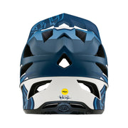 Troy Lee Designs Stage Full-Face Helmet, vector blue, back view.