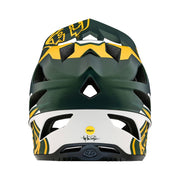 Troy Lee Designs Stage Full-Face Helmet, vector green, back view.