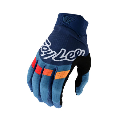 Troy Lee Designs Air Glove, pinned blue, finger view.