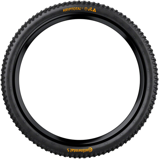 Continental Kryptotal Rear Tire - 27.5 x 2.60 Tubeless, Folding, Soft Downhill Casing, E25, side view.