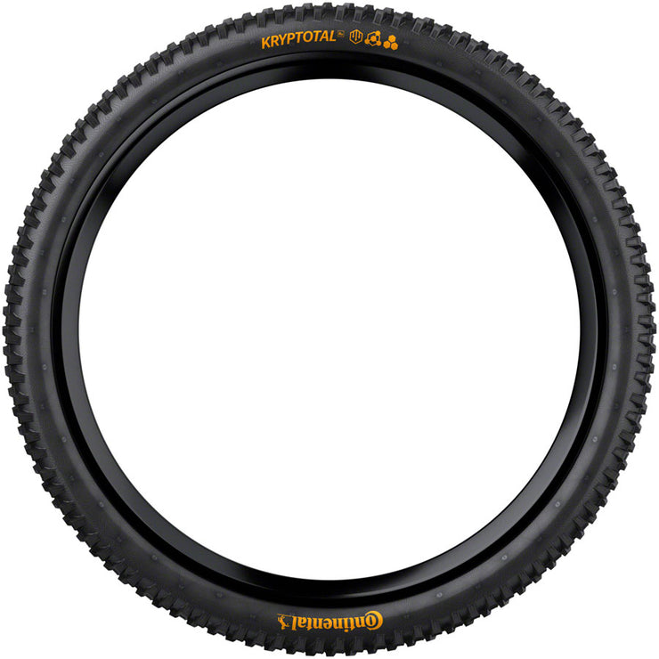 Continental Kryptotal Rear Tire - 29 x 2.40 Tubeless, Folding, SuperSoft Enduro Casing, E25, side view.