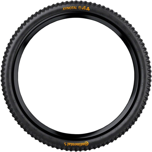 Continental Xynotal Tire - 27.5 x 2.40 Tubeless Folding BLK Soft Downhill Casing E25, side view.