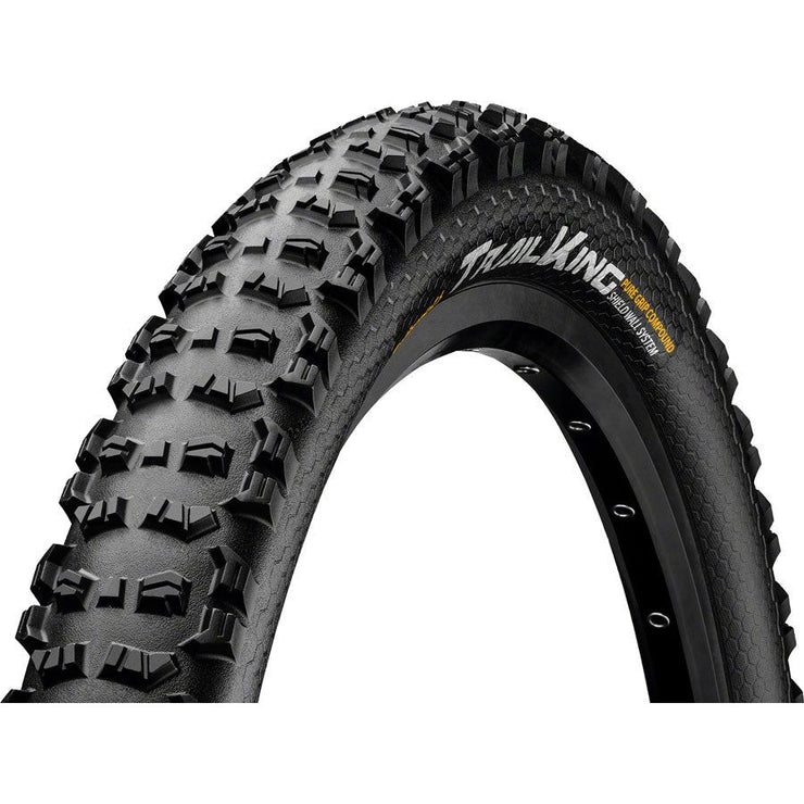 Continental Trail King Tire - 27.5 x 2.40 Tubeless Folding BLK ShieldWall System, full view.
