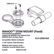 K-EDGE Fixed Wahoo Bolt and ELEMNT Stem Mount, instructions.