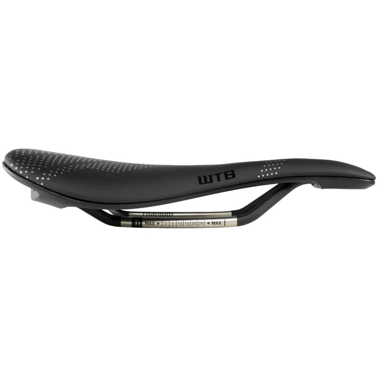 WTB Gravelier Medium Cromoly Mountain Bike Saddle, profile view. 