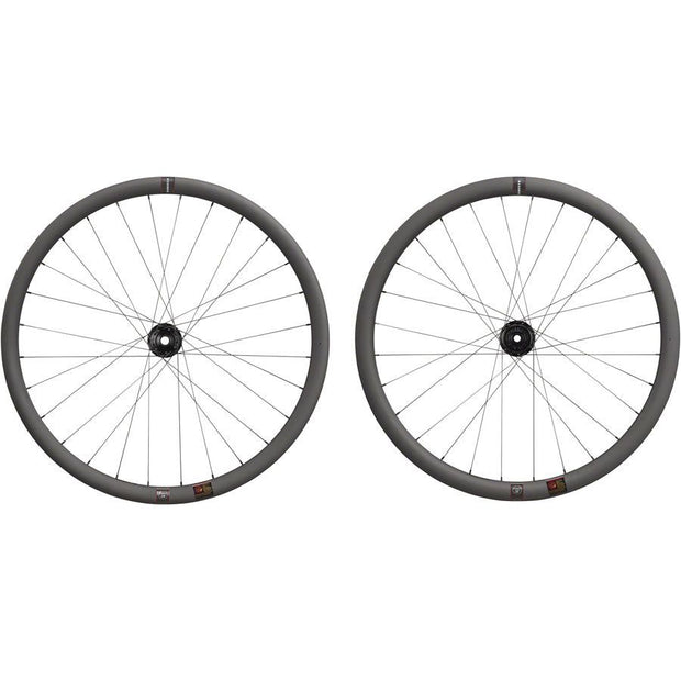 Reserve 34/37 Turbulent Aero 700c Wheelset - 12 x 100/ 12 x 142, CL, HG 11R Carbon, DT 350 SP, full view.