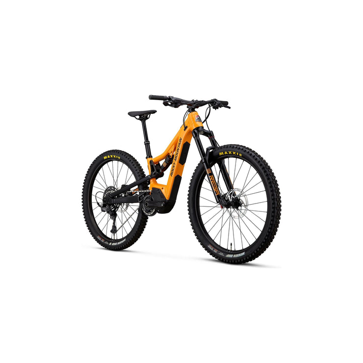 2025 Rocky Mountain Reaper Powerplay 26”, orange / black, fork view.