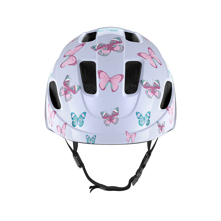 Lazer Nutz Kineticore Kids’ Helmet, butterfly, front view.