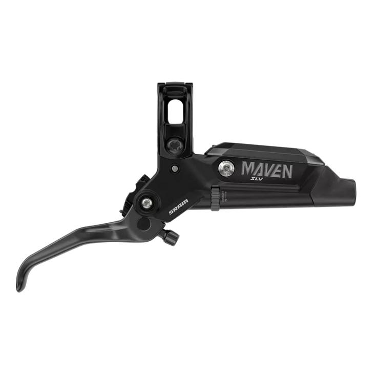 SRAM Maven Silver Disc Brake and Lever - Front, Post Mount, 4-Piston, SS Hardware, Black, A1, lever view.