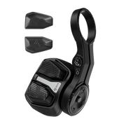 SRAM AXS POD Electronic Controller - Left or Right Mount, Discrete Clamp, 2-Button, Black, left view.