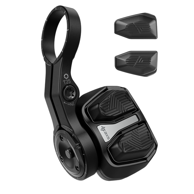 SRAM AXS POD Electronic Controller - Left or Right Mount, Discrete Clamp, 2-Button, Black, right view.