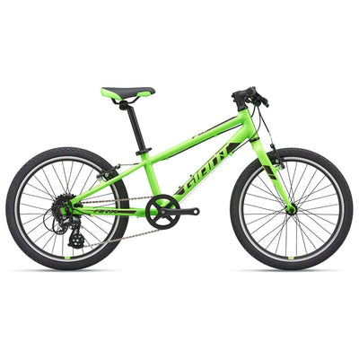 2020 Giant ARX 20 Kids’ Bike, neon green, full view.