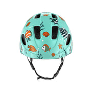 Lazer Pnut Kineticore Kids’ Helmet, sealife, front view.