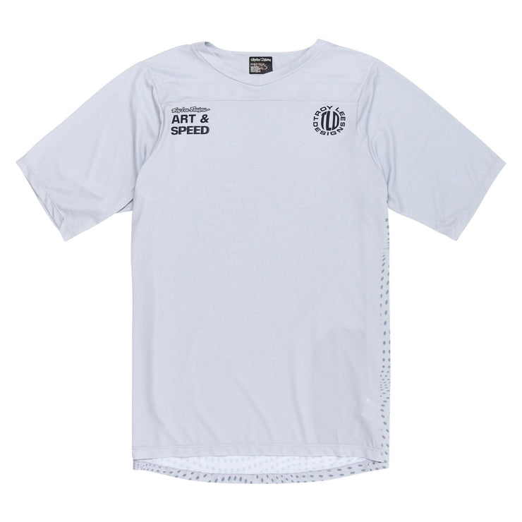 Troy Lee Short Sleeve Skyline Jersey, in color: radioscape mist, front view.