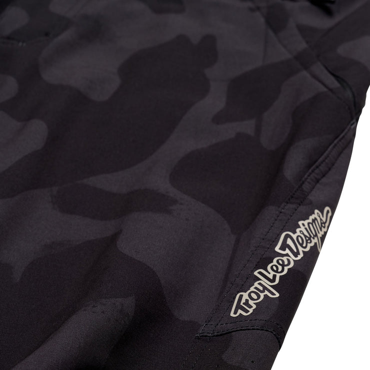 Troy Lee Designs Skyline Pant, scrubland carbon, logo view.