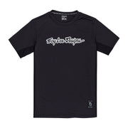 Troy Lee Designs Skyline Short Sleeve Ride Tee, black, front view. 
