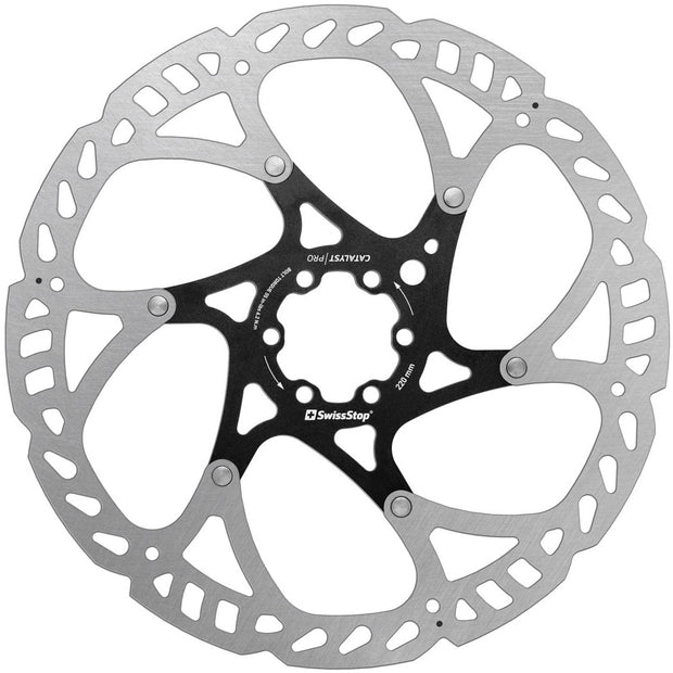 SwissStop Catalyst Pro 220mm 6-Bolt Disc Brake Rotor , full view.