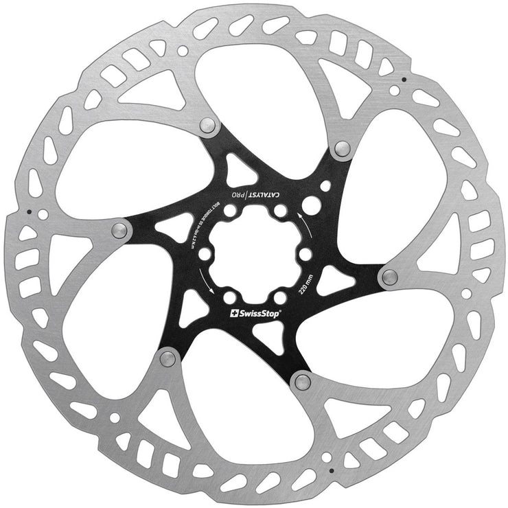 SwissStop Catalyst Pro 220mm 6-Bolt Disc Brake Rotor , full view.