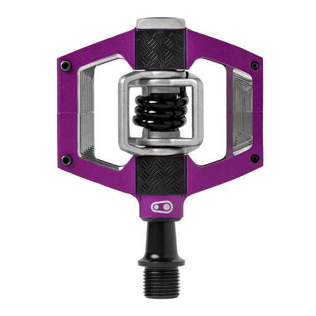 Crankbrothers Mallet Trail Dual Sided Clipless Platform Pedals - Aluminum, Purple, full view.