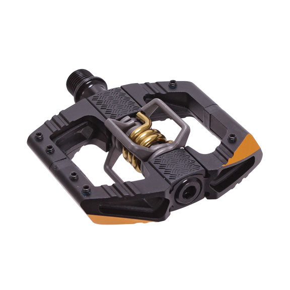 Crankbrothers Mallet Enduro 11 Dual Sided Clipless Platform Pedals - Black/ Gold, full view.