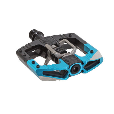 Crankbrothers Mallet Enduro Dual Sided Clipless Platform Pedals - Blue/ Black, Long Spindle, full view.