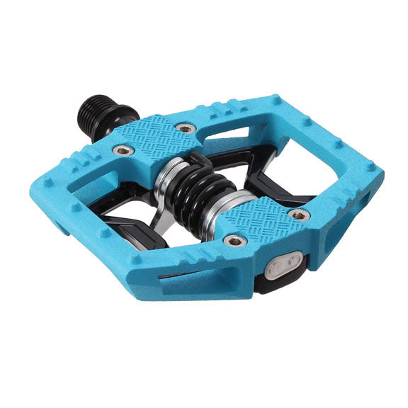 Crankbrothers Double Shot 2 Single Side Clipless/ Platform Pedals - Blue/ Black, full view.