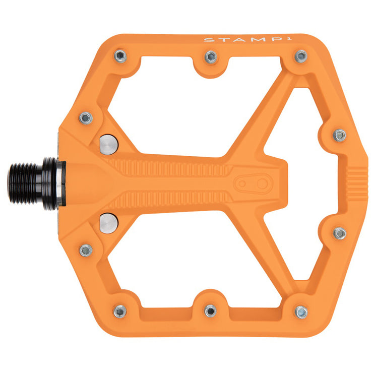 Crankbrothers Stamp 1 Gen 2 Platform Composite Pedals - Orange, Small, full view.