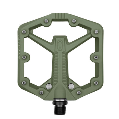 Crankbrothers Stamp 1 Gen 2 Platform Composite Pedals - Green, Small, full view.