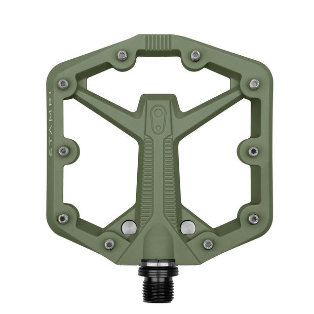 Crankbrothers Stamp 1 Gen 2 Platform Composite Pedals - Green, Small, full view.