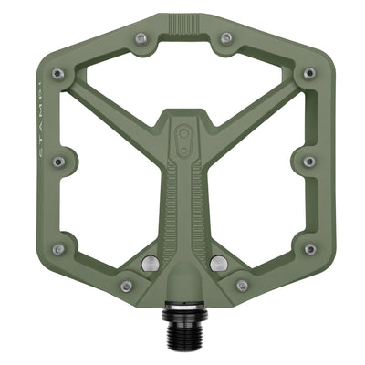 Crankbrothers Stamp 1 Gen 2 Platform Composite Pedals - Green, Large, full view.